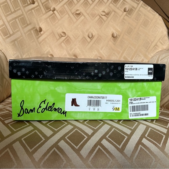Sam Edelman Chiara Suede Ankle Boot Chestnut Sz 9 New In Box - Picture 9 of 11